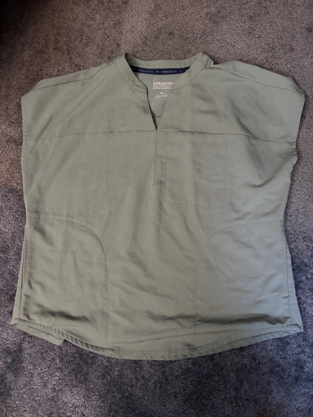 Fabletics Women's Sage Green Short-Sleeve Pullover Tee Scrub Top